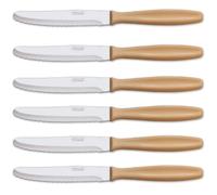 Arcos Juego 6 Cuchillos de Mesa Nitrum Acero Crema 105 mm | 6 cuchillos de mesa en acero inoxidable Nitrum. Mango de polipropileno, color crema, para la mesa.
