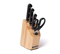 Arcos Juego de cocina Ópera – 3 cuchillos + tijera, taco madera de caucho, acero Nitrum®