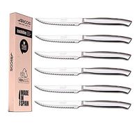 Arcos Juego Cuchillos Carne | 6 Piezas | Cuchillos Carne Cuchillo chuleteros | Cubiertos Acero Inoxidable | Hoja 110 mm | Mango Redondo y Forma Ovalada | monobock | Caja Envase Ecológico (6 unidades)