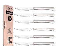 Arcos Juego Cuchillos Carne | 6 Piezas | Cuchillos carne cuchillo chuleteros | cubiertos acero inoxidable | Hoja 110 mm | mango monobloque | aptos lavavajillas | Caja Envase Ecológico