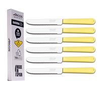 Arcos | Juego Cuchillos cuchillos mesa | 6 Uds | cuchillo fruta | cuchillo postre | Hoja 110 mm | Acero Inoxidable Martensítico | Mango Nylon | apto lavavajillas | Envase Ecológico