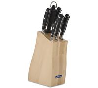 Arcos Juego Cuchillos Forjados 6 piezas Acero Inoxidable Nitrum. 4055 gr. Cuchillos Cocina Multiusos para Cortar Carne y Verduras. Mango Ergonómico Polioximetileno POM. Serie Riviera. Color Negro. Bla