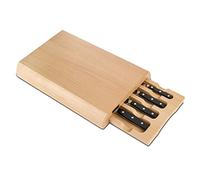 Arcos Juego Cuchillos Set Cuchillos Tacoma Cuchillos 5 piezas 4 Cuchillos Forjados + Tabla de corte con cajonera Cuchillos Serie Manhattan Acero Inoxidable Nitrum