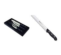 Arcos-Juego de cuchillos + Maitre Cuchillo Panero, Acero Inoxidable, Negro, 210 mm