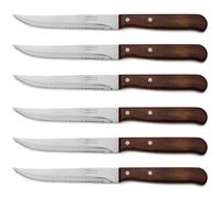 ARCOS Latina - Cuchillo de Cocina con Hoja Serrada (130 mm) - 100800 - Hoja de Acero Inoxidable Nitrum® - Mango de Madera Comprimido - PACK 6
