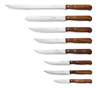ARCOS Latina - Set de 8 Cuchillos (65 - 250 mm) - Hoja de Acero Inoxidable Nitrum® - Mango de Madera Comprimido