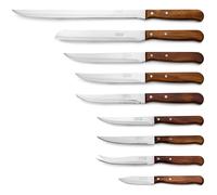 ARCOS Latina - Set de 9 Cuchillos (65 - 250 mm) - Hoja de Acero Inoxidable Nitrum® - Mango de Madera Comprimido