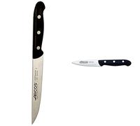 Arcos Maitre, Cuchillo Cocina, Acero Inoxidable Nitrum 150 mm, Mango Polipropileno Negro & Maitre, Cuchillo Mondador, Acero Inoxidable Nitrum 100 mm, Mango Polipropileno Negro