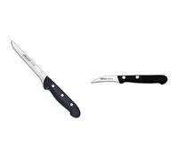 Arcos Maitre, Cuchillo Deshuesador, Acero Inoxidable Nitrum 160 Mm + Serie Universal, Cuchillo Mondador, Hoja De Acero Inoxidable Nitrum 60 Mm, Mango De Polioximetileno, Pom Color Negro