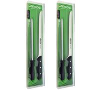 ARCOS Maitre - Set Cuchillo Jamonero (275 mm) + Chaira (230 mm) - Hoja de Acero Inoxidable Nitrum® - Mango Negro de Polipropileno (PP) - 151900 - PACK 2