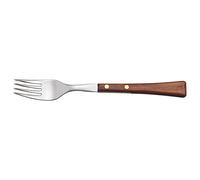 Arcos Tenedor de Mesa de Acero Inoxidable 18/10, Mango de Madera Comprimida, 100 mm, Ideal para Comedor, Serie Manchega, Color Marrón