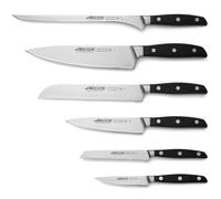 ARCOS Manhattan - Set de 6 Cuchillos de Cocina - Acero Inoxidable Forjado Nitrum® - Mango de Polioximetileno Negro (POM)
