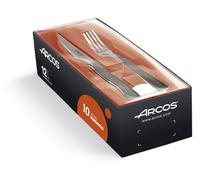 Arcos – Juego de cuchillo y tenedor chuletero 378100 Monoblock – 12 pz (6 cuch. y 6 ten.) Acero inox