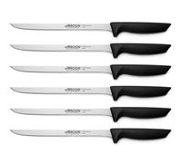 ARCOS Niza - Cuchillo Jamonero Flexible (230 mm) - Hoja de Acero Inoxidable Nitrum® - Mango Negro de Polipropileno (PP) - 135600 - PACK 6