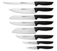 ARCOS Niza - Set de 8 Cuchillos - Hoja de Acero Inoxidable Nitrum® - Mango de Polipropileno (PP) - Color Negro