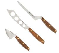 Arcos Set de cuchillos de queso Serie Nordika – Acero NITRUM, mango Ovengkol FSC – 3 piezas