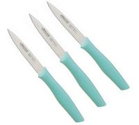 ARCOS Nova Set de 3 Cuchillos Mondadores de 100mm para Pelar Frutas y Verduras. Cuchillos para Pelar de Acero Inoxidable y Mango de Polipropileno. Color Menta