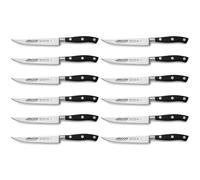 ARCOS Riviera - 12 x Cuchillos Chuleteros (130 mm) - Acero Inoxidable Forjado Nitrum® - Mango de Polioximetileno - PACK 12