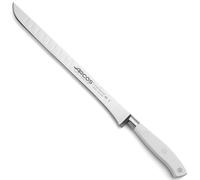 ARCOS Riviera Blanc - Cuchillo Jamonero Alveolado (250 mm) - Acero Inoxidable Forjado Nitrum® - Mango Blanco de POM