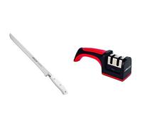Arcos Riviera Blanc Cuchillo jamonero flexible, 250 mm (estuche) + 610600 Afilador con mango