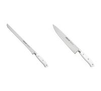 Arcos Riviera Blanc Cuchillo jamonero flexible, 250 mm (estuche) + Riviera Blanc Cuchillo de cocinero, 200 mm (estuche)