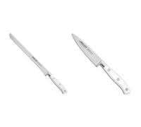 Arcos Riviera Blanc Cuchillo jamonero flexible, 250 mm (estuche) + Riviera Blanc Cuchillo mondador, 100 mm, color Blanco