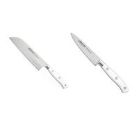 Arcos Riviera Blanc Cuchillo Santoku, 180 mm (estuche) + Riviera Blanc Cuchillo mondador, 100 mm, color Blanco