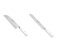 Arcos Riviera Blanc Cuchillo Santoku, 180 mm (estuche) + Riviera Blanc Cuchillo panero de 200 mm, color Blanco