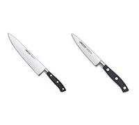 Arcos Riviera - Cuchillo de cocinero, 200 mm (estuche) + Riviera - Cuchillo mondador, 100 mm, color Negro