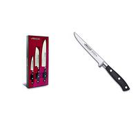 Arcos Riviera Juego de Cuchillos, Acero Inoxidable, Negro, 45x20x5 cm, 3 Unidades + Riviera - Cuchillo deshuesador, 130 mm (estuche)