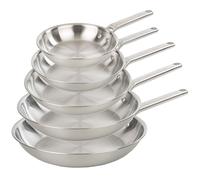 ARCOS Samoa Inox - Set 5 Sartenes Acero Inoxidable (20/24/26/28/30 cm) - Sin Antiadherente - Mango Inox - Base Inducción