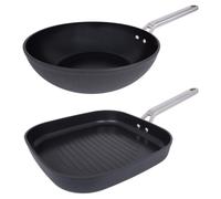 ARCOS Samoa - Set Wok & Grill (28 cm) - Recubrimiento Antiadherente - Aluminio Forjado - Mango Acero Inoxidable