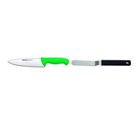 Arcos Serie 2900, Cuchillo Cocinero, Hoja De Acero Inoxidable Nitrum De 200 Mm + Gadgets Profesionales, Espátula De Cocina, Acero Inoxidable 90 X 20 Mm, Mango De Polipropileno Color Negro