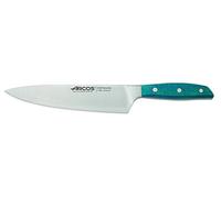 Arcos Serie Brooklyn - Cuchillo Cocinero - Hoja de Acero Inoxidable Forjado NITRUM 210 mm - Mango de Micarta Color Azul (Filo Seda)