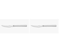 Arcos Serie Capri - Cuchillo Chuletero - Monoblock de una Pieza en Acero Inoxidable 110 mm - Color Plata (Paquete de 2)