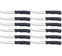 Arcos Serie Cuchillos de Mesa Chuleteros, Mango de Polipropileno, Apto para Lavavajillas, Negro, Hoja 110 mm, 6 Piezas (705500) (Paquete de 2)
