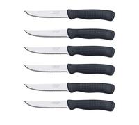 Arcos Serie Cuchillos de Mesa Chuleteros, Mango de Polipropileno, Apto para Lavavajillas, Negro, Hoja 110 mm, 6 Piezas (705500)