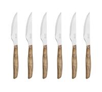 Arcos Cuchillos chuleteros Acero NITRUM 110 mm mango chopo comprimido marrón Juego 6 piezas