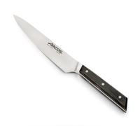 Arcos Serie Eclipse - Cuchillo Cocinero - Hoja de Acero Inoxidable Forjado con Filo Seda Plus de 150 mm - Pulido Brillo Especial - Mango Acrílico - Color Negro