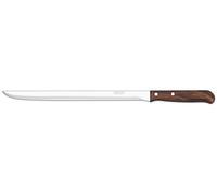 Arcos Serie Latina Caja 12 uds Cuchillo jamonero, Hoja serrada de Acero Inoxidable NITRUM de 250 mm, Mango de Madera comprimida Color marrón (12 UDS)