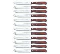 Arcos Serie Latina Caja 12 uds Cuchillo para queso, Hoja serrada de Acero Inoxidable NITRUM de 105 mm, Mango de Madera comprimida Color marrón (12 UDS)