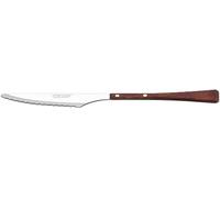 Arcos Serie Manchega, Cuchillo Postre, Hoja Serrada de Acero Inoxidable de 95 mm, Mango de Madera comprimida color Marrón