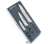 Arcos Set de 3 cuchillos de cocina de la Serie Manhattan – Hojas NITRUM acero inox, Mango POM negro