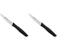 Arcos Serie Nova - Cuchillo Mondador - Hoja de Acero Inoxidable de 100 mm - Mango de Polipropileno Color Negro (Paquete de 2)