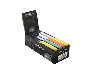 Arcos Serie Nova, Juego 36 pzas. Cuchillos Mantequilla, Hoja de Acero Inoxidable de 70 mm, Mango de Polipropileno en 3 colores