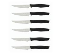 Arcos Set de 6 cuchillos chuletero Serie Nova – Hoja inox 110 mm – Mango polipropileno negro