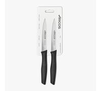 Arcos Serie Nova - Set de 2 Cuchillos Mondadores - Hoja de Acero Inoxidable NITRUM de 100 mm - Mango de Polipropileno Color negro