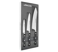 Arcos Serie Opera - Set Cuchillos de Cocina 3 piezas - Acero Inoxidable Forjado NITRUM - Mango POM - Color negro