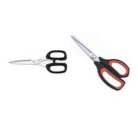 Arcos Serie Prochef, Tijeras De Cocina, Hoja De Acero Inoxidable, 200 Mm, Mango De Polipropileno Color Negro + 185 Tijeras De Cocina, Acero Inoxidable, Negras Y Rojas, 215 Mm
