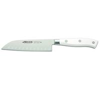 Arcos Serie Riviera Blanc - Cuchillo Santoku Cuchillo Asiático - Hoja de Acero Inoxidable Forjado NITRUM 140 mm - Mango de Polioximetileno (POM) Color Blanco